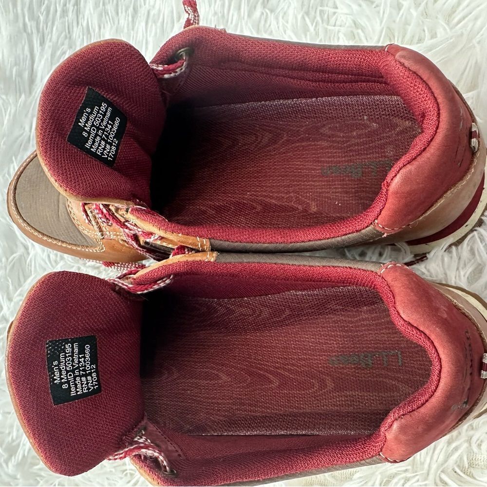 L.L. Bean Mens 8 Brown Leather & Nylon Trail Sneakers Hiking Outdoor Comfy Shoes - Picture 12 of 14